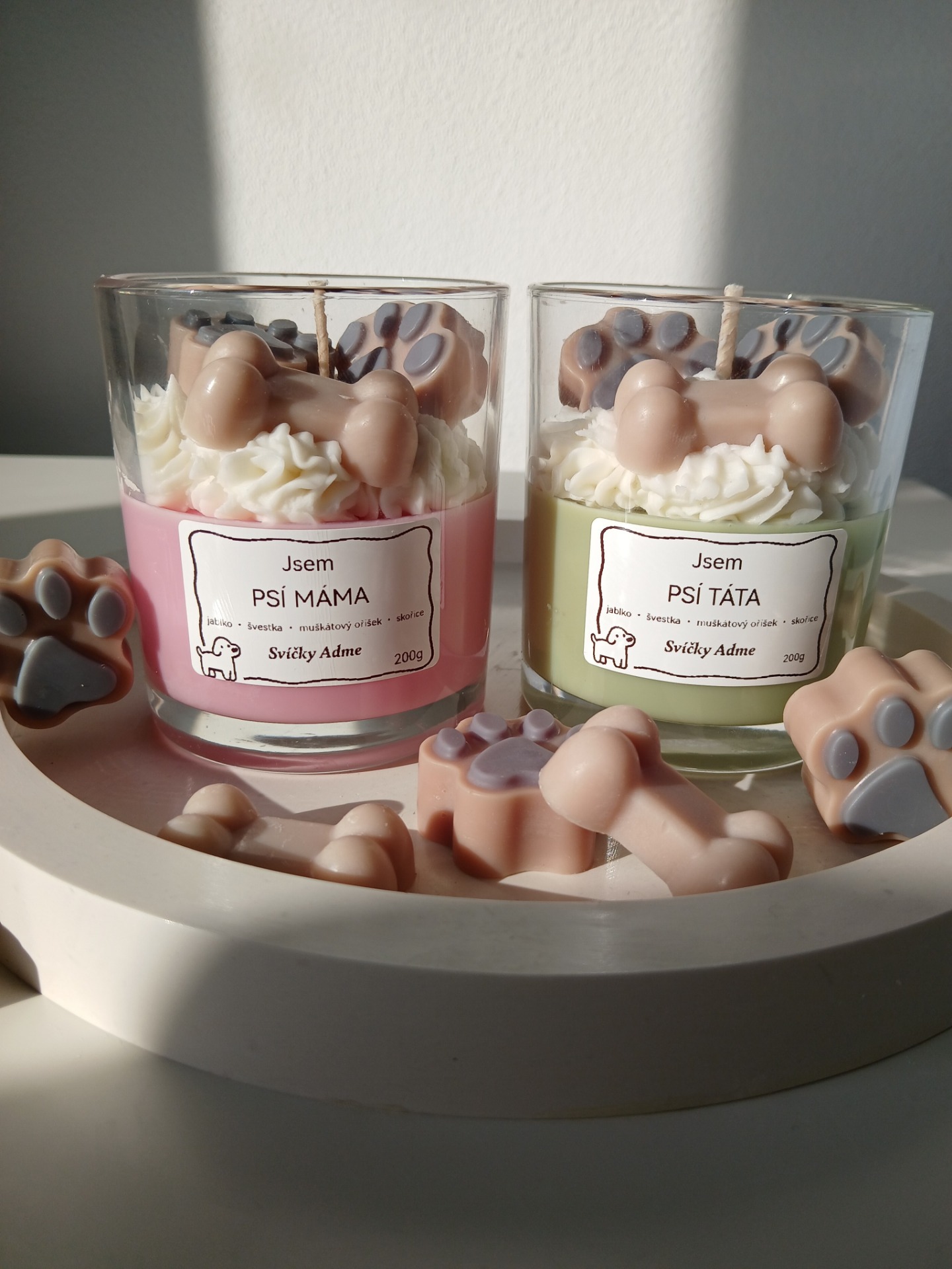 Sójová svíčka Psí máma a Psí táta
